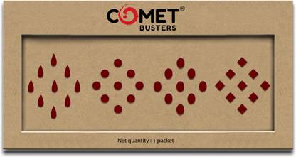 Comet Busters Handcrafted Tear Drop, Round, Oval and Square Maroon Bindi (BV976) Forehead Maroon Bindis