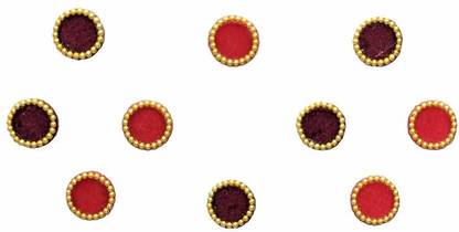 Comet Busters Multicolor Round Velvet Bindi For Women (BV115) Forehead Multicolor Bindis