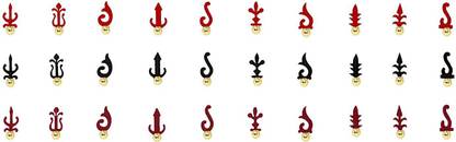 Comet Busters Handcrafted Assorted Multicolor Bindi Pack with Gold Beads (BV1938) Forehead Multicolor Bindis