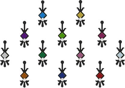 Comet Busters Handcrafted Fancy Black Traditional Bindis (BV1427) Forehead Black Bindis