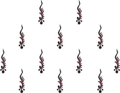 Comet Busters Handcrafted Maroon and Black Bindis Forehead Maroon Bindis