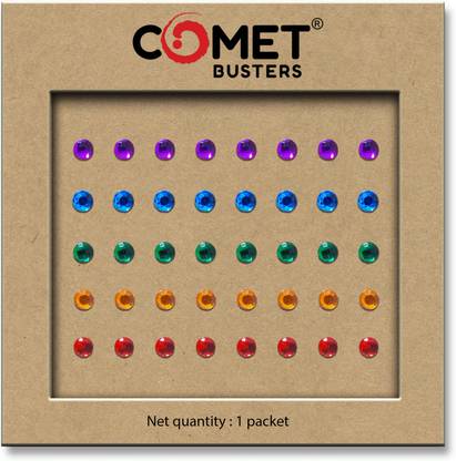 Comet Busters Multicolor Rhinestone Bindis (4mm) (BIN1016) Forehead Multicolor Bindis