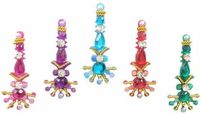 Comet Busters Long Fancy Handcrafted Colorful Bindi For Women (BV158) Forehead Multicolor Bindis