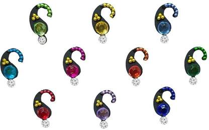 Comet Busters Black Bindis With Stone Work (BV1106) Forehead Black Bindis
