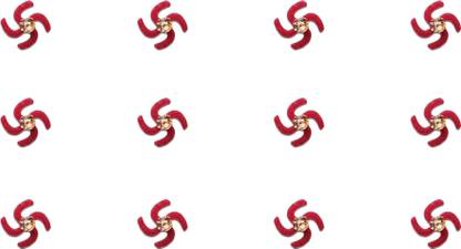 Comet Busters Red Swastik Design Bindis With Stone (9mm) (BV1138) Forehead Red Bindis