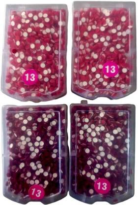 Hk Group Beauty Red Color Round Bindi For Ladies ,[2box Red,2box MAROON] FOR HEAD Red, Maroon Bindis