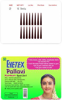 Eyetex Pallavi Sticker Kumkum Forehead Maroon Bindis