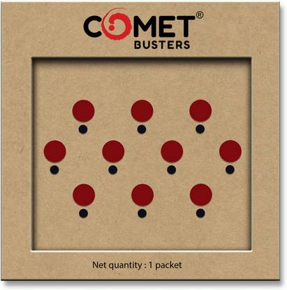 Comet Busters Handcrafted Red and Black Fancy Round Bindis (BV1188) Forehead Black Bindis