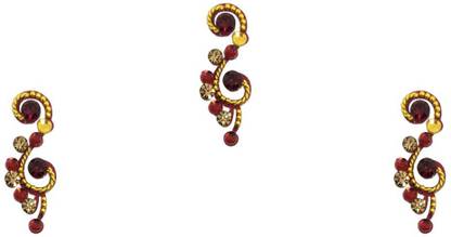 Comet Busters Long Red Traditional Bindi with Stone (BV1551) Forehead Red Bindis