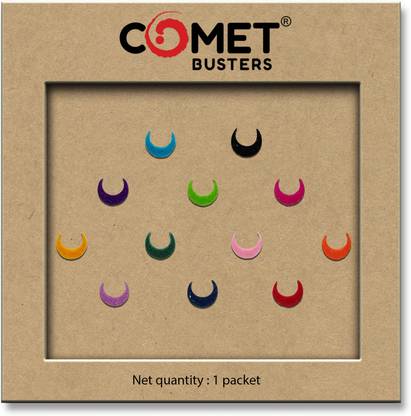 Comet Busters Multicolor Moon Bindis (5mm) (BIN1064) Forehead Multicolor Bindis