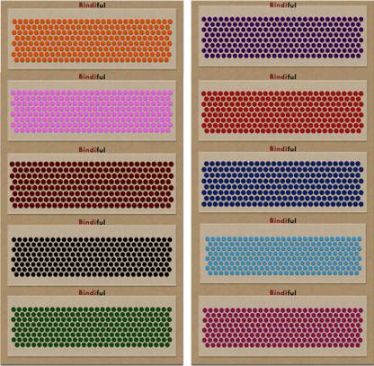 Comet Busters Bindiful Dailywear Multicolor Velvet Round Bindis (bf256) (4mm) Forehead Multicolor Bindis