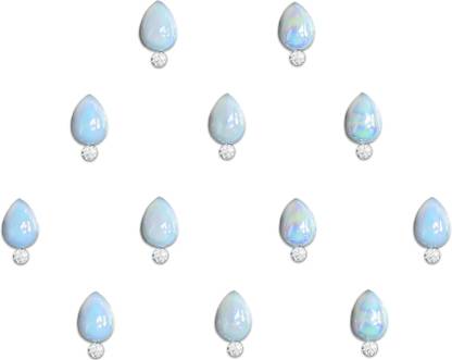Comet Busters White Tear Drop Pearl Bindis (9mm) (BIN2118) Forehead White Bindis