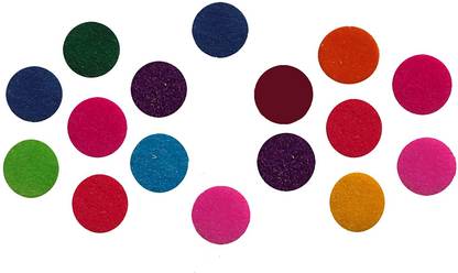 Comet Busters Bindiful Beautiful Plain Velvet Round Multicolor Bindis (7 mm) (BF097) Forehead Multicolor Bindis