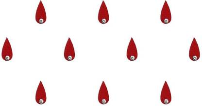 Comet Busters Red Tear Drop Bindi for Women With Single Stone (10mm) (BV1449) Forehead Red Bindis  (Indian Bindi)