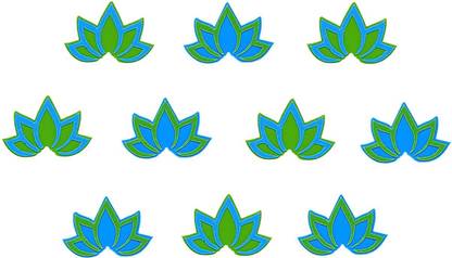 Comet Busters Handcrafted Green and Turquoise Floral Lotus Bindis (BV1951) Forehead Multicolor Bindis