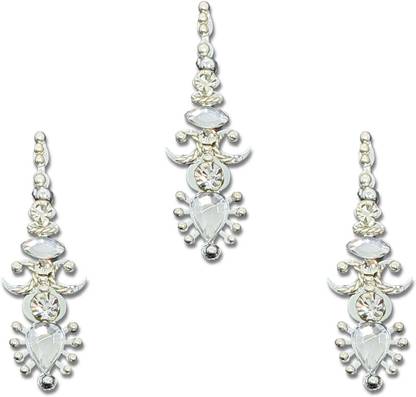 Comet Busters Long Silver Bindi Pack for Women (BV2015) Forehead Silver Bindis