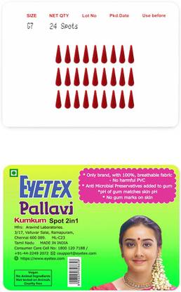 Eyetex Pallavi Sticker Kumkum Forehead Maroon Bindis