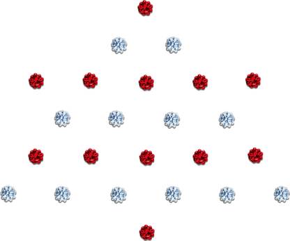 Comet Busters Red and Silver Diamond Dot Bindi (BV245) Forehead Silver Bindis