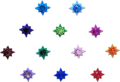 Comet Busters Handcrafted Colorful Bindis With Stone (BV1121) Forehead Multicolor Bindis