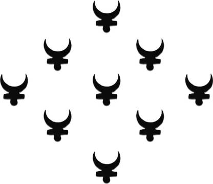 Comet Busters Handcrafted Traditional Black Moon Bindis (BV1156) Forehead Black Bindis