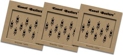 Comet Busters Handcrafted Traditional Black Bindi for Women(15mm) Forehead Black Bindis