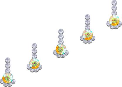 Comet Busters Handcrafted Fancy Silver Stone Bindis (BV1377) Forehead Silver Bindis