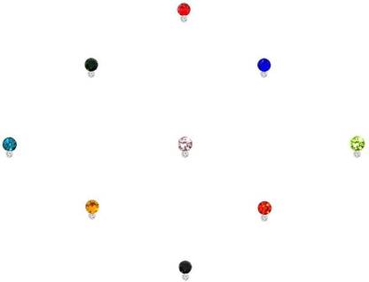 Comet Busters Beautiful Multicolored Small Round Stone Bindi for Women (BV1468) Forehead Multicolor Bindis