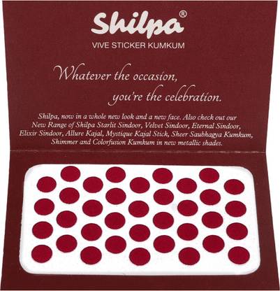 Shilpa Vive Sticker Kumkum Bindi (5, Deep Red) (Box Contains 15 Packs) Forehead Maroon Bindis