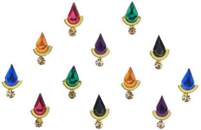 Comet Busters Bridal Multicolor Crystal Bindi (BV461) Forehead Multicolor Bindis