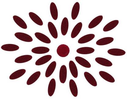 Comet Busters Handcrafted Maroon Velvet Oval Bindis (BV1855) (7 mm) Forehead Maroon Bindis