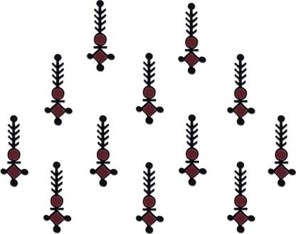Comet Busters Handcrafted Maroon and Black Bindis (BIN2172) Forehead Multicolor Bindis