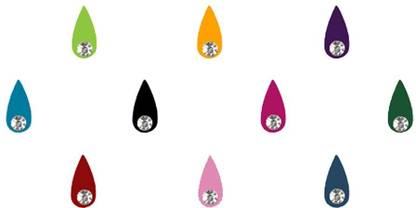 Comet Busters Multicolored Tear Drop Bindis With Stone (10 mm) (BIN1021) Forehead Multicolor Bindis