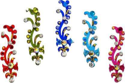 Comet Busters Beautiful Multicolor Bridal Bindi With Stone Work (BV339) Forehead Multicolor Bindis