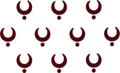 Comet Busters Traditional Maroon Moon Bindis With Maroon Dot (8mm) (BV1151) Forehead Maroon Bindis
