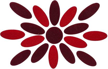 Comet Busters Handcrafted Maroon and Red Velvet Oval Bindis (BV1887) (13 mm) Forehead Multicolor Bindis