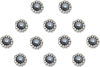 Comet Busters White Pearl Bindi With Silver Stone Border (7mm) (BV2004) Forehead White Bindis