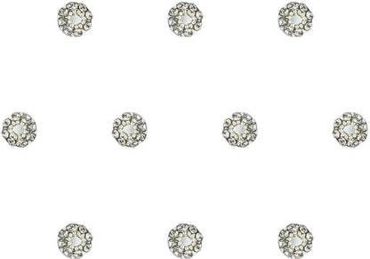 Comet Busters Beautiful Silver Round Bindi With Stones (5mm) (BV1676) Forehead Silver Bindis