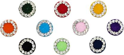 Comet Busters Round Multicolor Stone Border Bindi (8 mm) (BV221) Forehead Multicolor Bindis