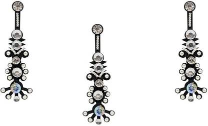 Comet Busters Fancy Black Bindi with Stones (BIN1713) forehead Black Bindis