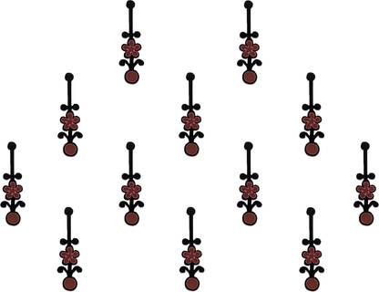 Comet Busters Handcrafted Maroon and Black Bindis Forehead Maroon Bindis