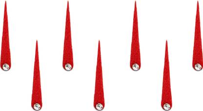 Comet Busters Red Tilak Velvet Bindis With Stone (20 mm) (BV1399) Forehead Red Bindis