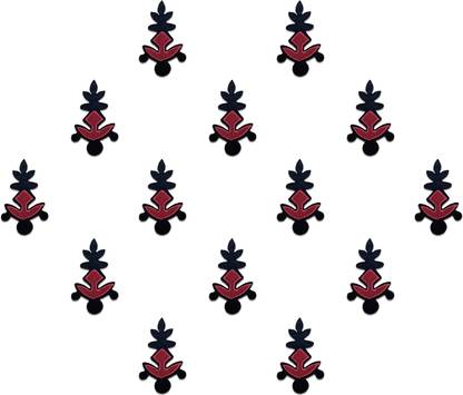 Comet Busters Abstarct Designer Red & Black Bindi For Women(BV2371) (8mm) Forehead Multicolor Bindis