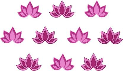 Comet Busters Handcrafted Pink Floral Lotus Bindis (BV1947) Forehead Pink Bindis