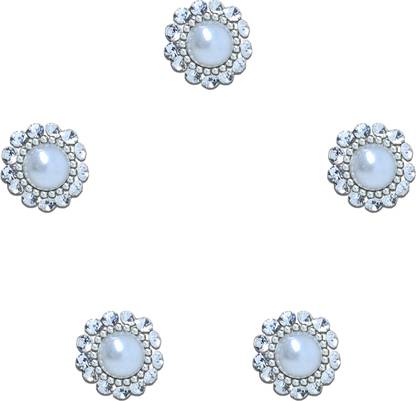 Comet Busters Pearl Bindi with Diamond Border (BV584) Forehead White Bindis