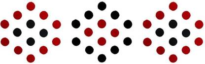 Comet Busters Black and Red Round Bindi Pack (6mm) (BV1534) Forehead Multicolor Bindis