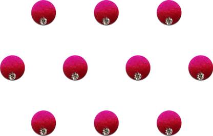 Comet Busters Pink Maroon Shaded Ombre Bindis With Silver Stone (6mm) (BV1265) Forehead Multicolor Bindis