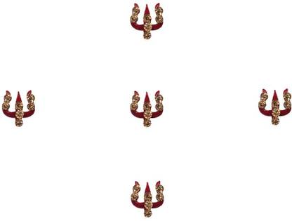 Comet Busters Fancy Maroon Trishul Design Bindi With Stone Work (7cm) (BV1141) Forehead Maroon Bindis