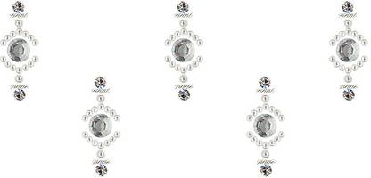 Comet Busters Beautiful Long Silver Bindi (BIN1684) Forehead Silver Bindis