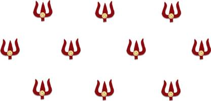 Comet Busters Red Velvet Trishul Bindis With Stone (BV1214) Forehead Red Bindis