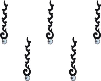 Comet Busters Beautiful Handcrafted Beautiful Black Bindi With Silver Beads (BV779) Forehead Black Bindis